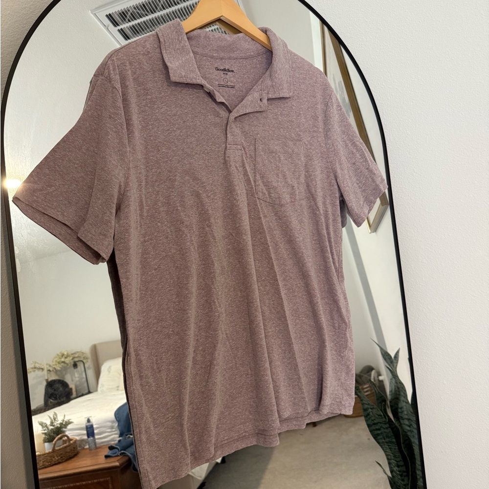Goodfellow & Co Men’s Heather Mauve Polo Shirt Size Large